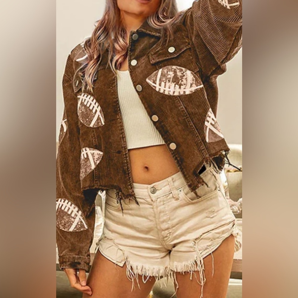 Women's Cropped Corduroy Jacket Football